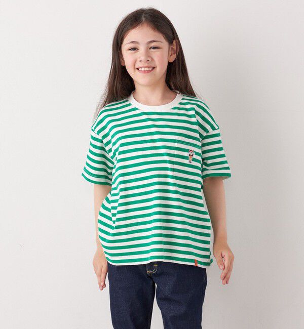 SHIPS any「【SHIPS any別注】UNIVERSAL OVERALL: ボーダー Tシャツ <KIDS>」|Tシャツ・カットソー|