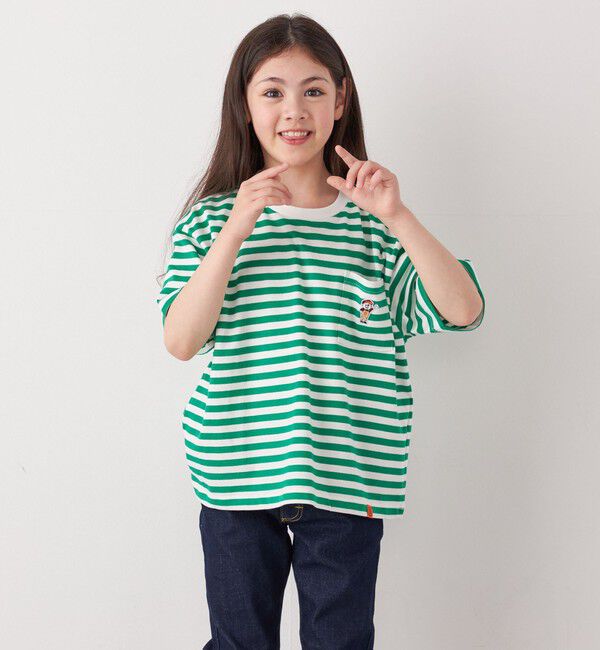 SHIPS any「【SHIPS any別注】UNIVERSAL OVERALL: ボーダー Tシャツ <KIDS>」|Tシャツ・カットソー|