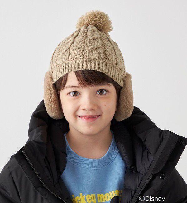 SHIPS any「SHIPS any: ポンポン イヤーマフ ニット キャップ<KIDS>◇」|ニット帽|