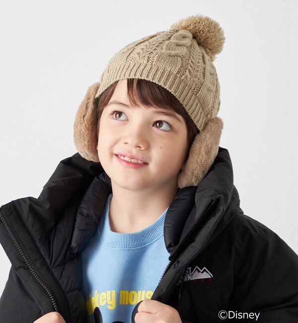 SHIPS any「SHIPS any: ポンポン イヤーマフ ニット キャップ<KIDS>◇」|ニット帽|