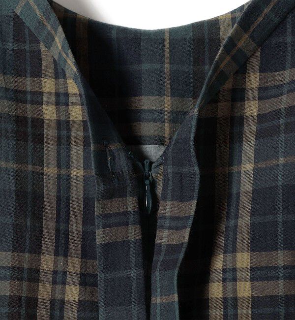 SHIPS for women「SHIPS Primary Navy Label:〈手洗い可能〉ダークマドラス チェック ワンピース」|ワンピース|