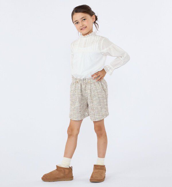 SHIPS KIDS「SHIPS KIDS:100～130cm / ピンタック レース ブラウス」|シャツ・ブラウス|