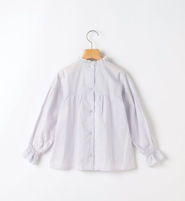 SHIPS KIDS「SHIPS KIDS:100～130cm / ピンタック レース ブラウス」|シャツ・ブラウス|