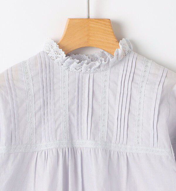 SHIPS KIDS「SHIPS KIDS:100～130cm / ピンタック レース ブラウス」|シャツ・ブラウス|