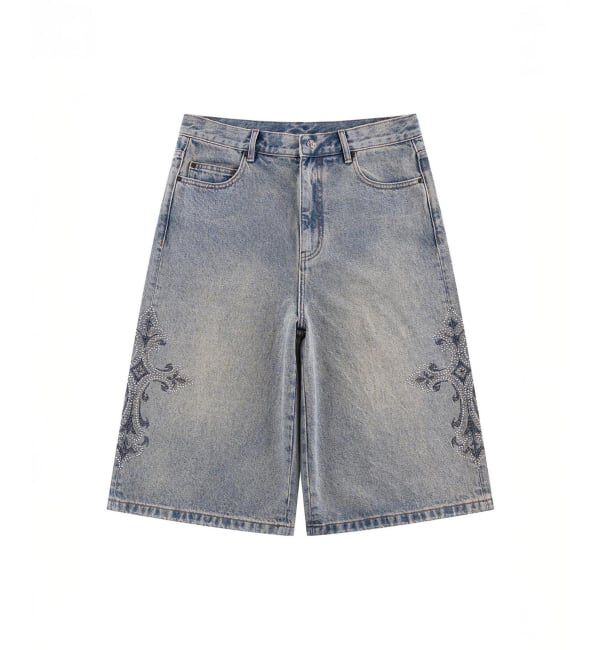 JOINT WORKS「SUPPLIER / サプライヤー Cross Rhinestone Baggy Denim」|その他|ネイビー