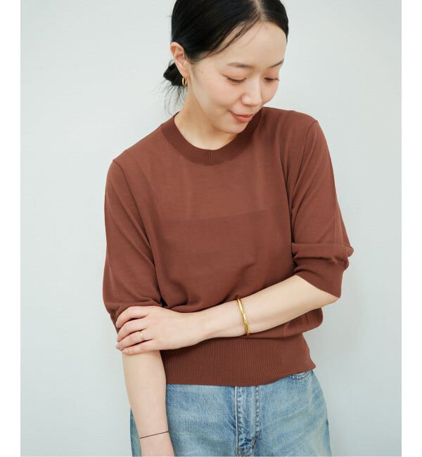 Plage「R&rsquo;IAM コンパクトニットTee」|ニット・セーター|ブラウン