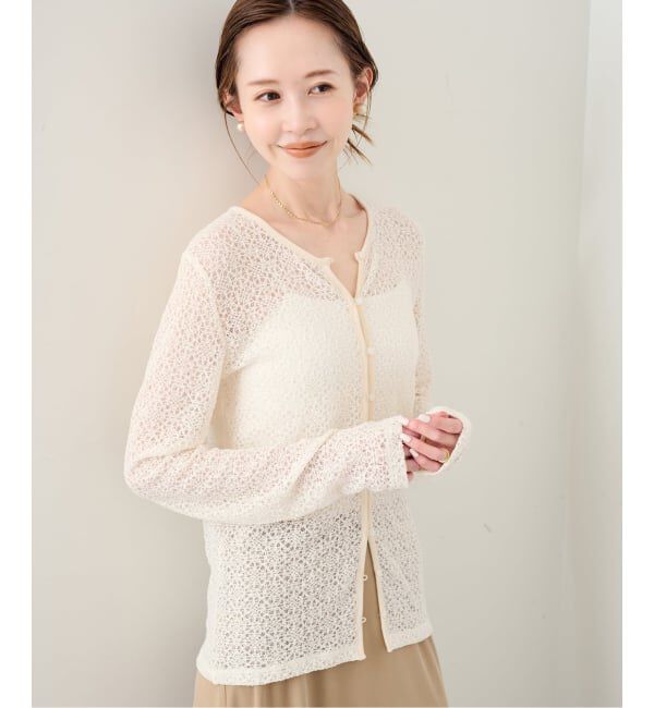 SLOBE IENA「《予約》カットレースカーディガン」|カーディガン|