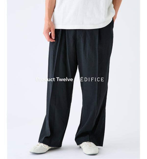 EDIFICE「EDIFICE by Product Twelve リファインド1タックワイドパンツ」|スラックス|