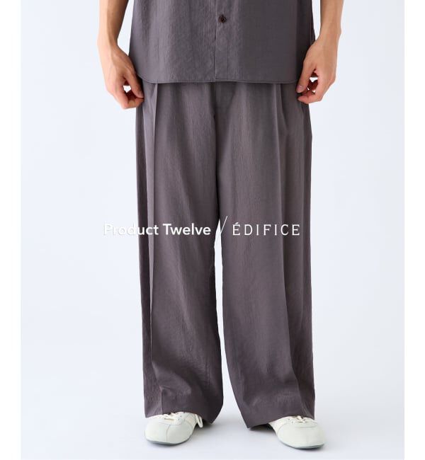 EDIFICE「EDIFICE by Product Twelve リファインド1タックワイドパンツ」|スラックス|