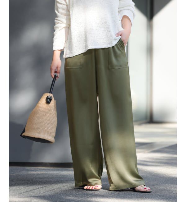 JOURNAL STANDARD relume「《追加2》サテンベイカーパンツ」|その他|カーキ