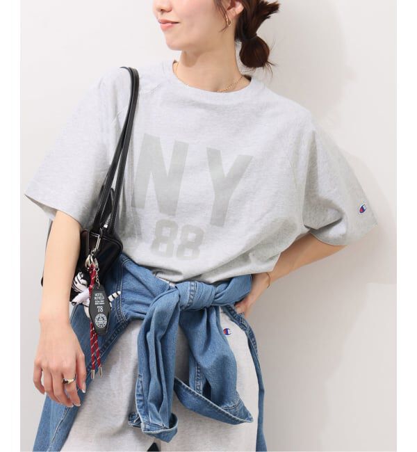 JOURNAL STANDARD relume「《追加》別注【Champion/チャンピオン】16s/1 Jersey TEE Bleach Wash：Tシャツ」|Tシャツ・カットソー|グレーB