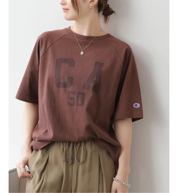 JOURNAL STANDARD relume「《追加》別注【Champion/チャンピオン】16s/1 Jersey TEE Bleach Wash：Tシャツ」|Tシャツ・カットソー|ブラウン