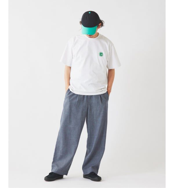 JOURNAL STANDARD relume「コットンリネン カスリ スラブ ワイド イージーパンツ」|スラックス|