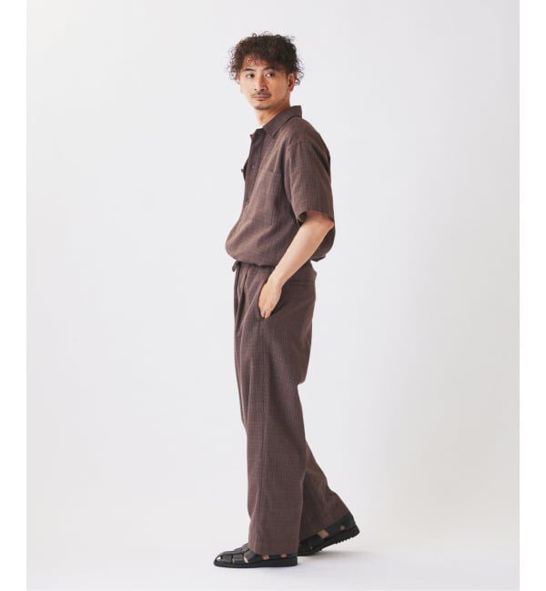JOURNAL STANDARD relume「コットンリネン カスリ スラブ ワイド イージーパンツ」|スラックス|