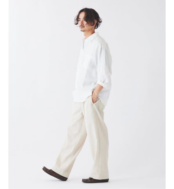 JOURNAL STANDARD relume「コットンリネン カスリ スラブ ワイド イージーパンツ」|スラックス|