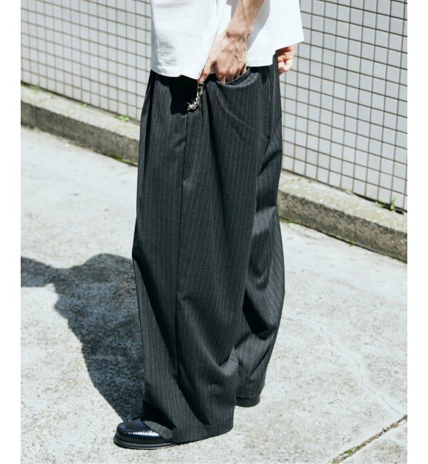 JOURNAL STANDARD「TRモダン ワイド スラックス」|スラックス|ブラック D