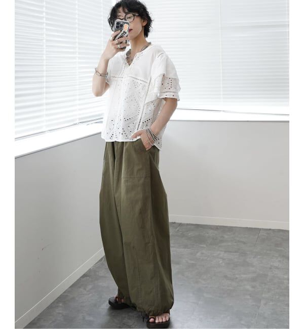 journal standard luxe「カットワークレースMIX フリルブラウス」|シャツ・ブラウス|