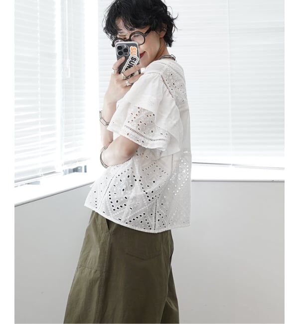 journal standard luxe「カットワークレースMIX フリルブラウス」|シャツ・ブラウス|