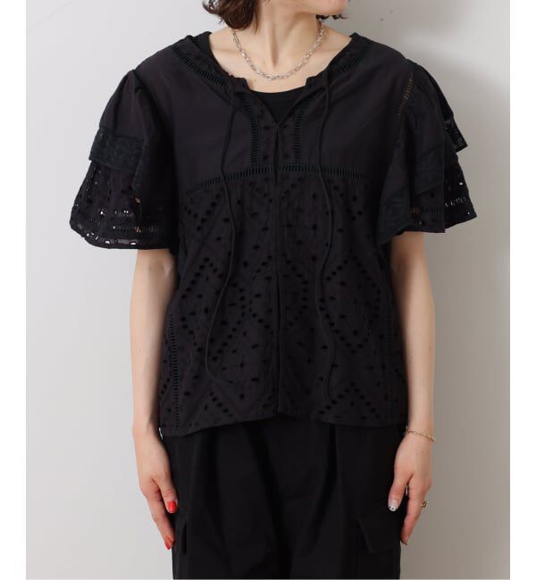 journal standard luxe「カットワークレースMIX フリルブラウス」|シャツ・ブラウス|