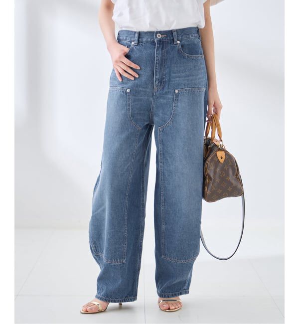 journal standard L'essage「ダブルニーワイドデニムパンツ」|デニム|