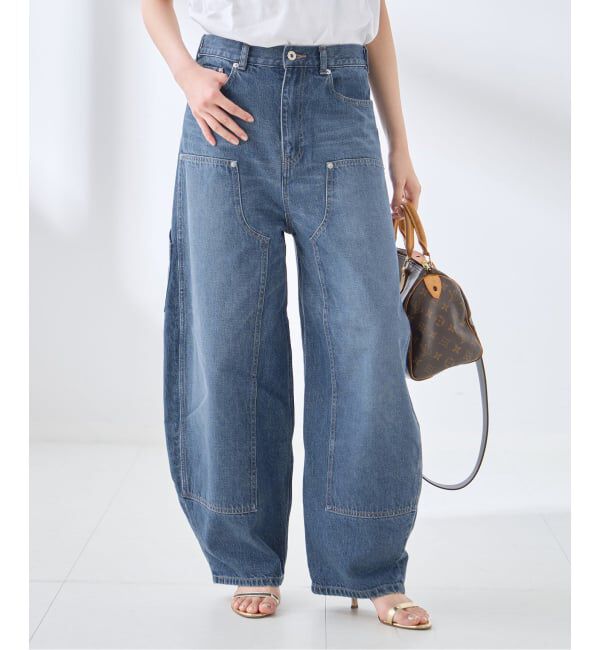 journal standard L'essage「ダブルニーワイドデニムパンツ」|デニム|ブルー A
