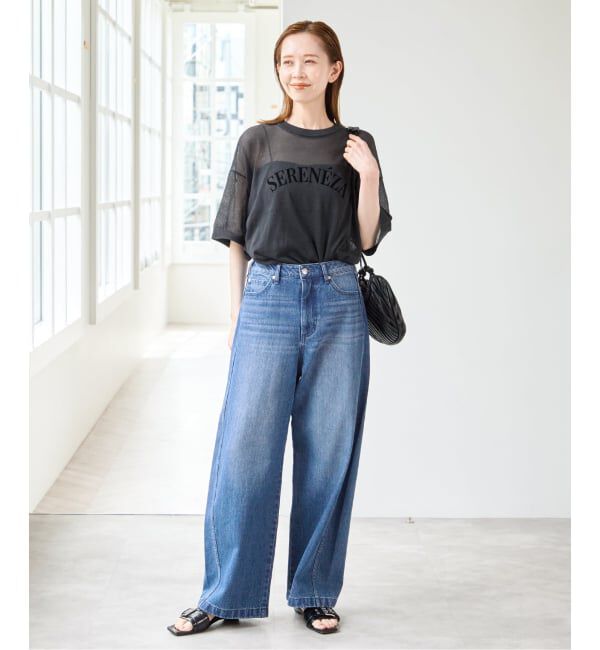 U by SPICK&SPAN「バレルレッグバギーデニム」|デニム|