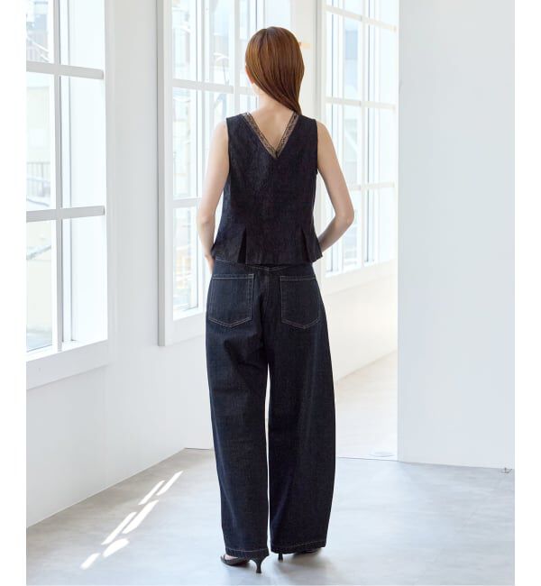 U by SPICK&SPAN「バレルレッグバギーデニム」|デニム|