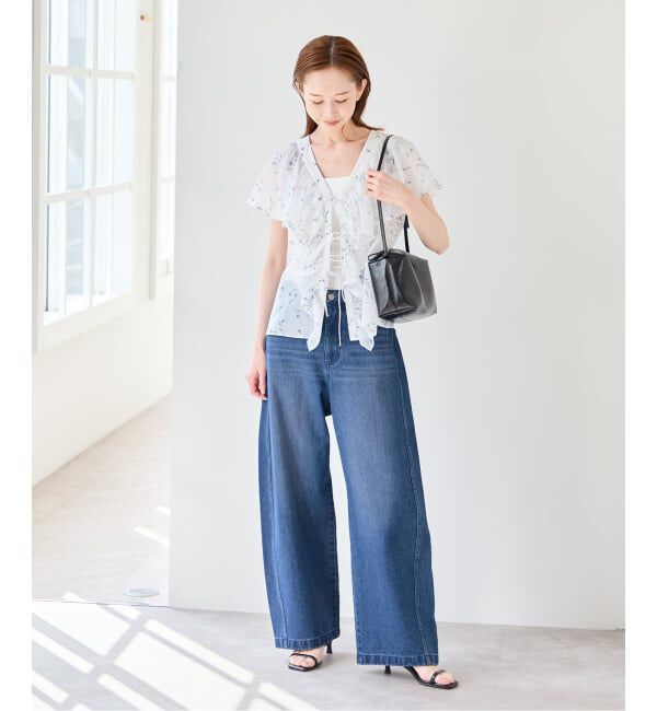U by SPICK&SPAN「バレルレッグバギーデニム」|デニム|