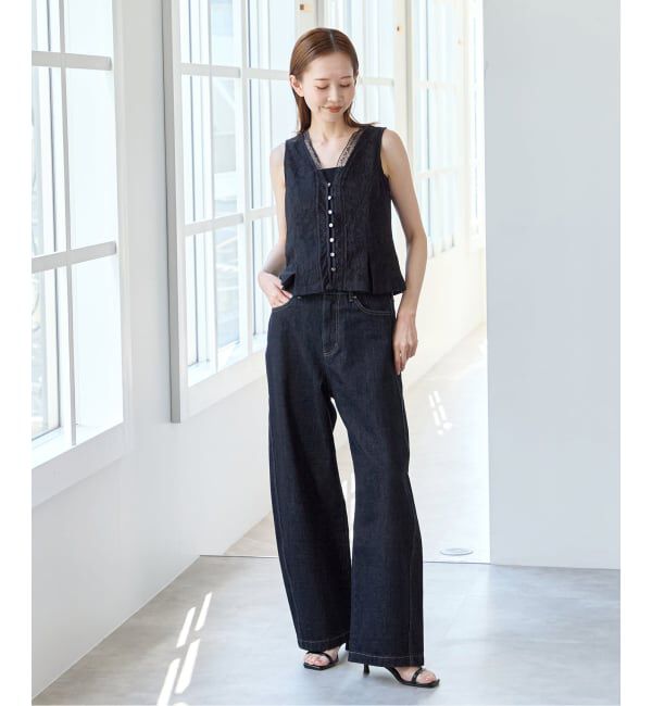 U by SPICK&SPAN「バレルレッグバギーデニム」|デニム|