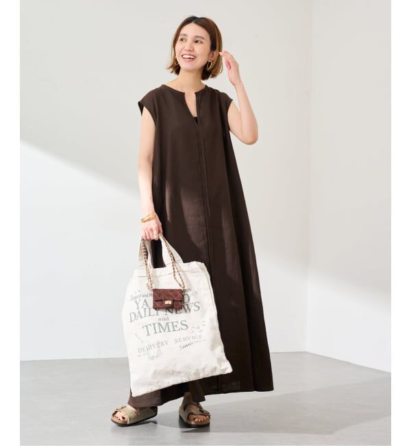 FRAMeWORK「LINEN フレアワンピース」|ワンピース|