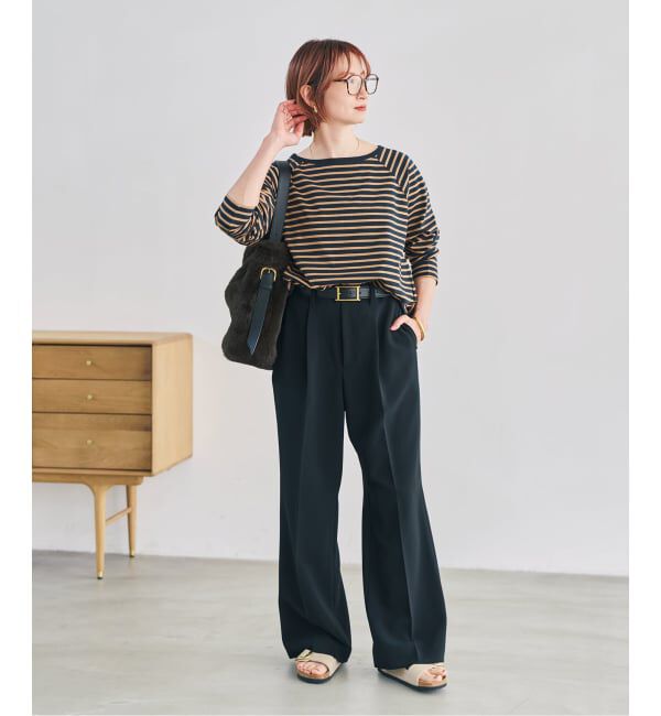 Spick and Span「ダブルクロス1タックパンツ」|スラックス|
