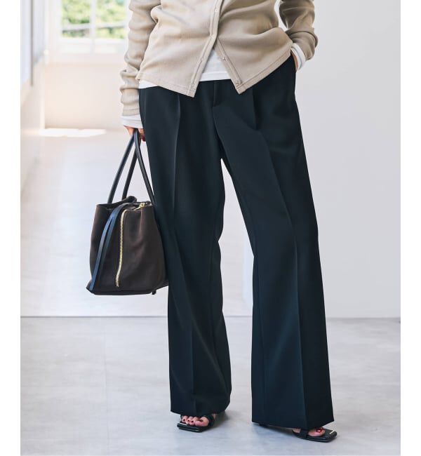 Spick and Span「ダブルクロス1タックパンツ」|スラックス|
