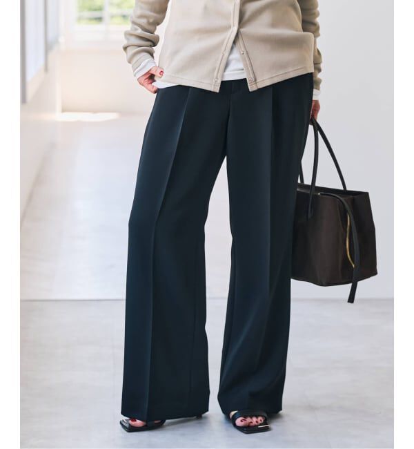 Spick and Span「ダブルクロス1タックパンツ」|スラックス|