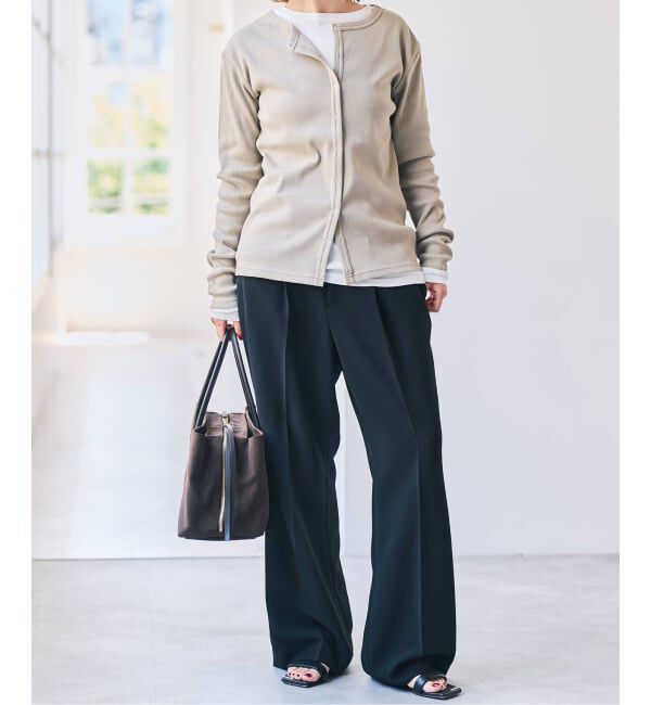 Spick and Span「ダブルクロス1タックパンツ」|スラックス|