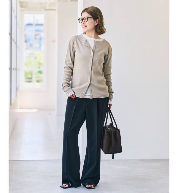 Spick and Span「ダブルクロス1タックパンツ」|スラックス|