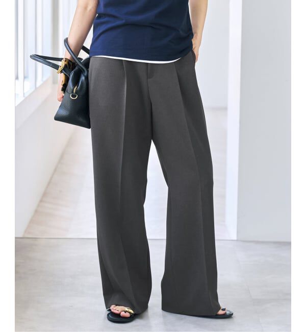 Spick and Span「ダブルクロス1タックパンツ」|スラックス|