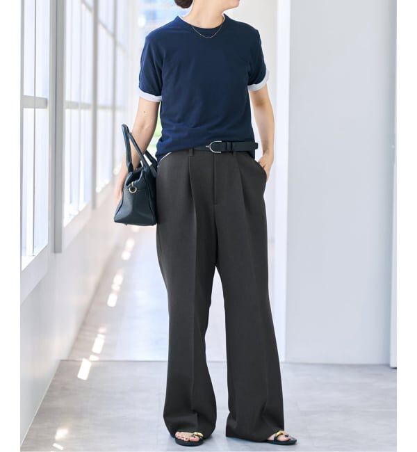 Spick and Span「ダブルクロス1タックパンツ」|スラックス|