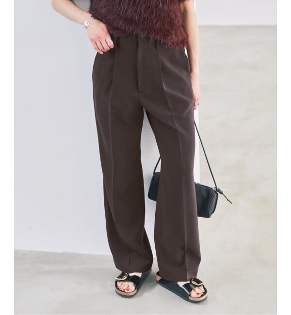 Spick and Span「ダブルクロス1タックパンツ」|スラックス|