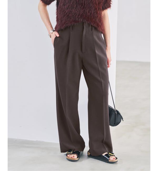 Spick and Span「ダブルクロス1タックパンツ」|スラックス|