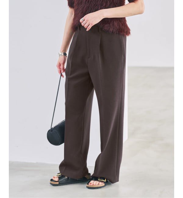 Spick and Span「ダブルクロス1タックパンツ」|スラックス|