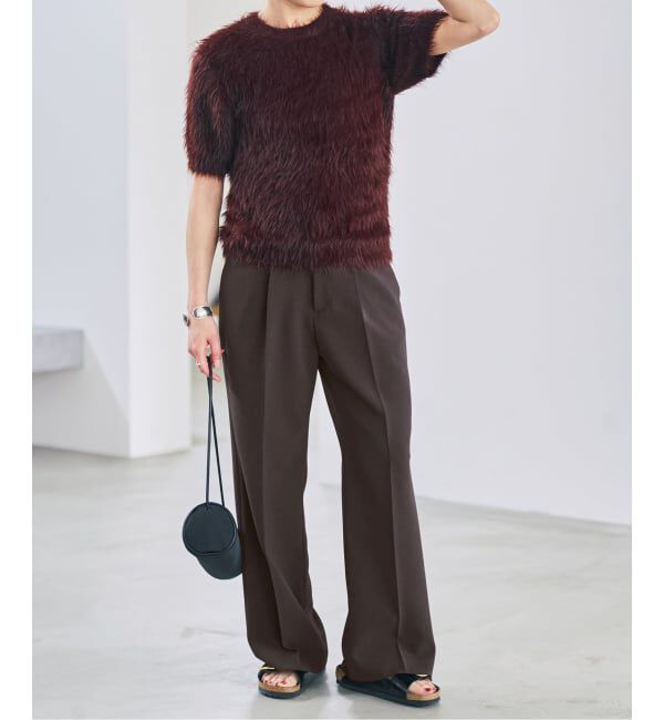 Spick and Span「ダブルクロス1タックパンツ」|スラックス|