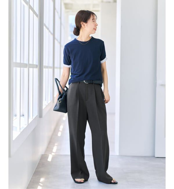Spick and Span「ダブルクロス1タックパンツ」|スラックス|