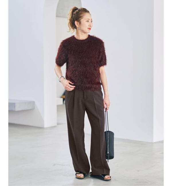 Spick and Span「ダブルクロス1タックパンツ」|スラックス|