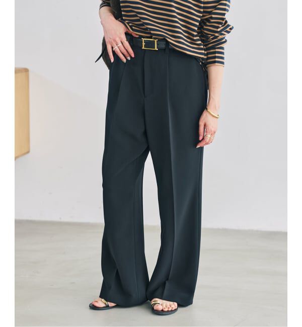 Spick and Span「ダブルクロス1タックパンツ」|スラックス|