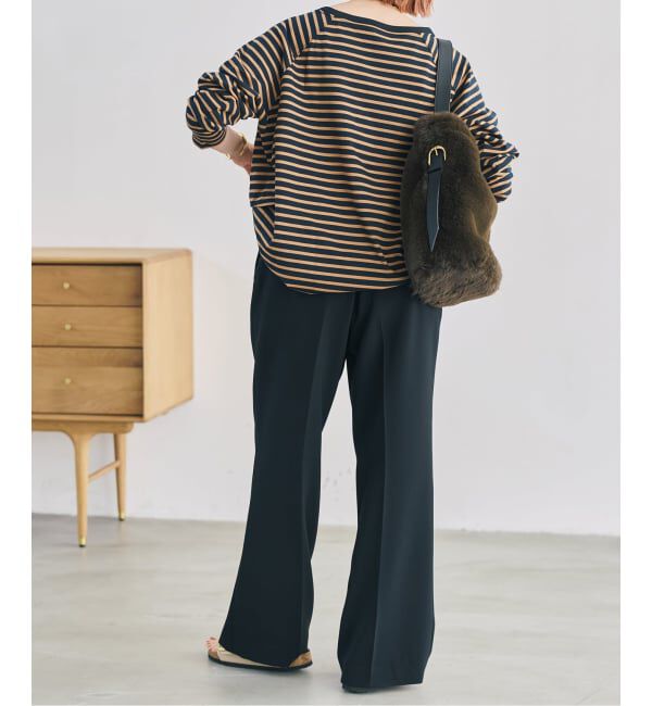 Spick and Span「ダブルクロス1タックパンツ」|スラックス|