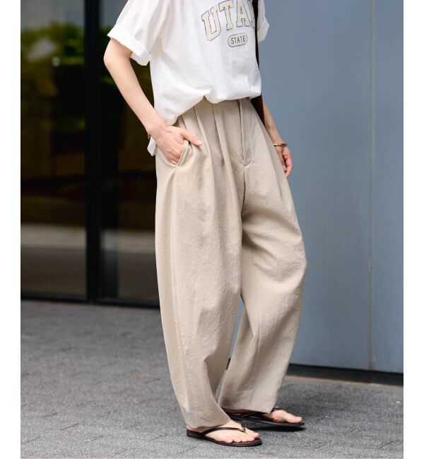 FRAMeWORK「ポリエステルトロタックパンツ」|その他|ベージュ
