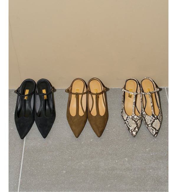 GRISE「《予約/WEB+一部店舗限定》GRISE4.5cmポインテッドTストラップミュール」|パンプス|