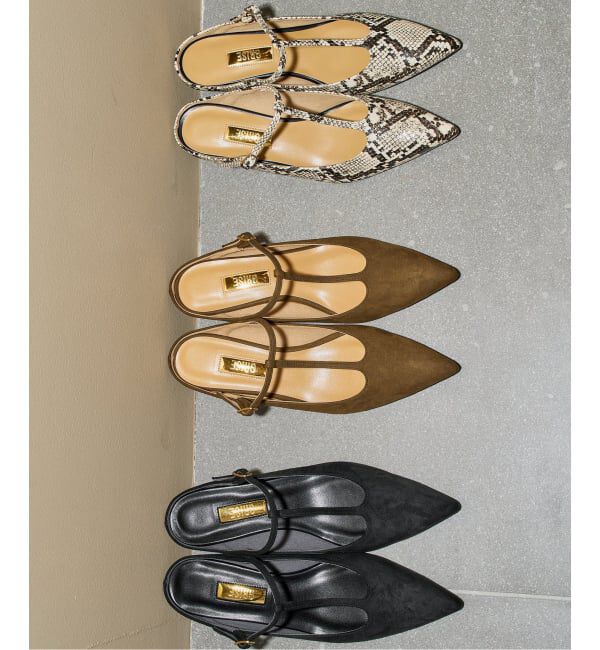 GRISE「《予約/WEB+一部店舗限定》GRISE4.5cmポインテッドTストラップミュール」|パンプス|