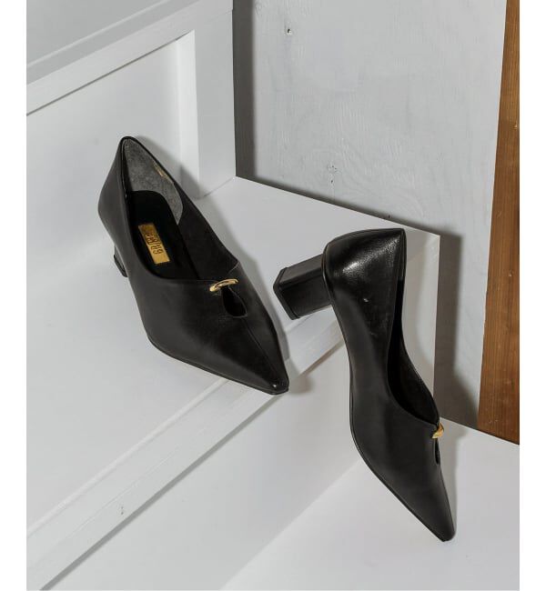 GRISE「《予約/WEB+一部店舗限定》GRISE5cｍレザーカットアウトパンプス」|パンプス|ブラック
