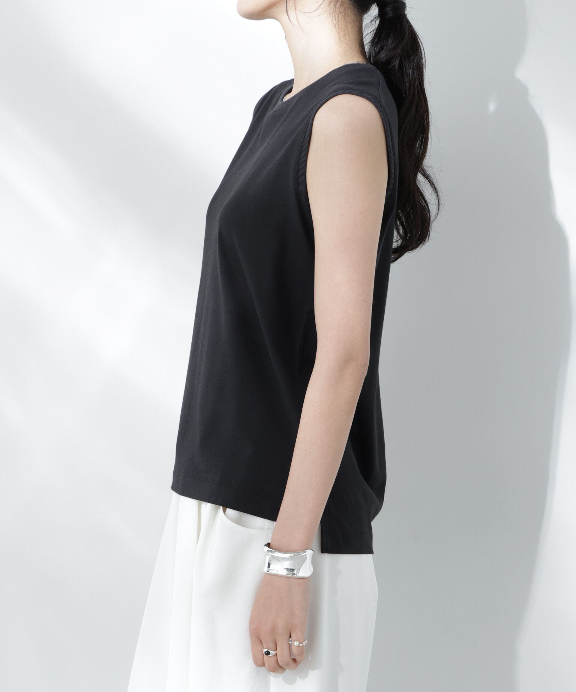 NANO universe「Anti Soaked(R) 汗染み防止ノースリーブTシャツ」|Tシャツ・カットソー|
